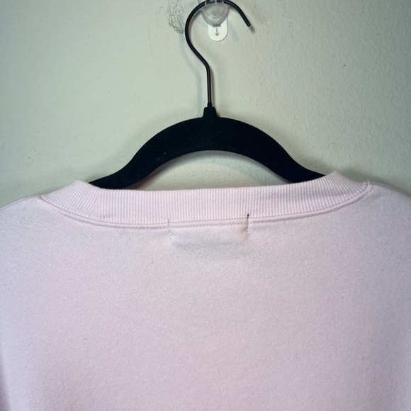 Vinyl Icons Women's Big Bow Sweatshirt Pink Black Fleece Cropped Cozy Chic Small - Picture 8 of 12